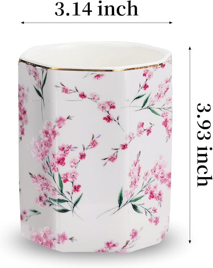 Pen Holder Stand for Desk Floral Pattern Pencil Cup for Girls Kids Durable - Image 4