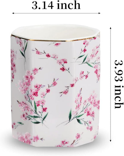 Pen Holder Stand for Desk Floral Pattern Pencil Cup for Girls Kids Durable - Image 4