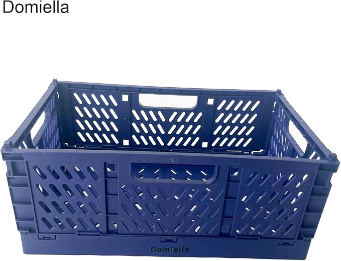 Domiella 2-Pack Crates for Storage, Storage Crates Plastic Stackable, Foldable - Image 6