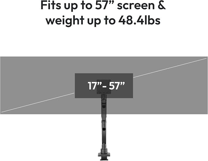 Pixio PS2S Titan Black Ultrawide Mega Heavy-Duty Premium Single Monitor Arm - Image 2