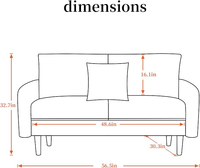 56.1" Round armrest Velvet Loveseat Sofa, mid-Century Modern Style, Luxurious - Image 2