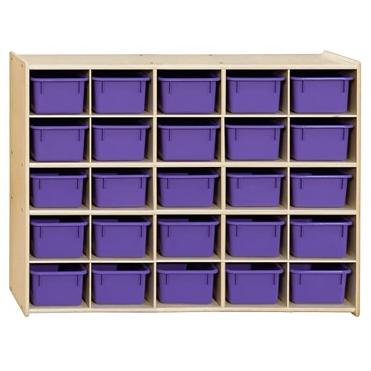 Contender 25 Cubbies Kids Storage Organizer, Toddler Friendly Natural Birch - Image 4