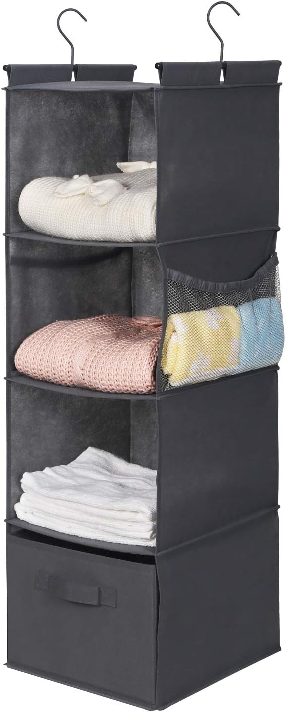 MAX Houser 4-Shelf Hanging Closet Organizer, Space Saver, Cloth Hanging Shelves - Image 4