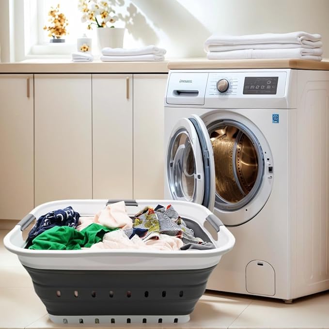 SAMMART 42L Collapsible Plastic Laundry Basket - Image 5
