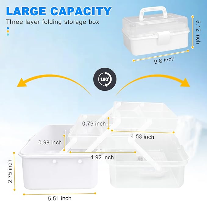 10Inch Tackle Box Organizer and Storage, Three-Layer Sewing Box - Image 2