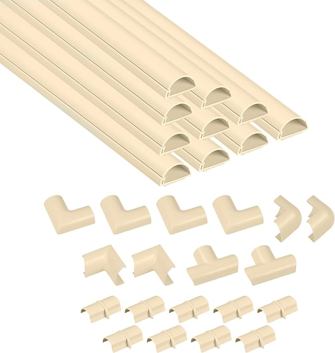 D-Line 157in Cord Cover Kit, Self-Adhesive Wire Hiders, Paintable Cable Raceway by D-LineUSAinc