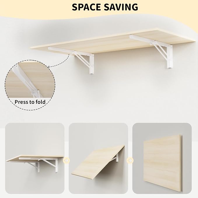 GOYLSER Wall Mounted Folding Kitchen Table Desk - Image 4
