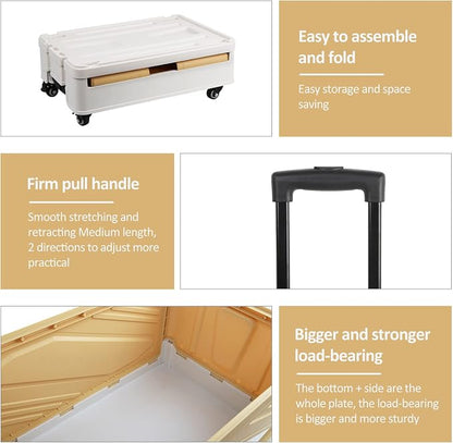 XCBYT 50L Foldable Rolling Crate, Storage Cart - Image 3