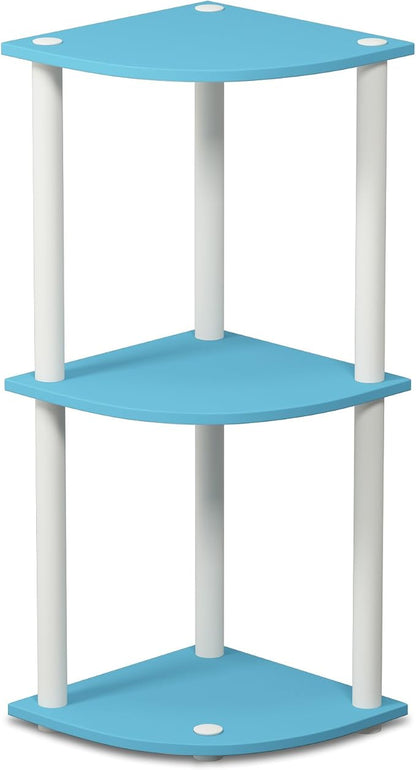 Furinno TURN-N-TUBE Corner Shelf, 3-Tier Corner Bookshelf, Display Storage - Image 7