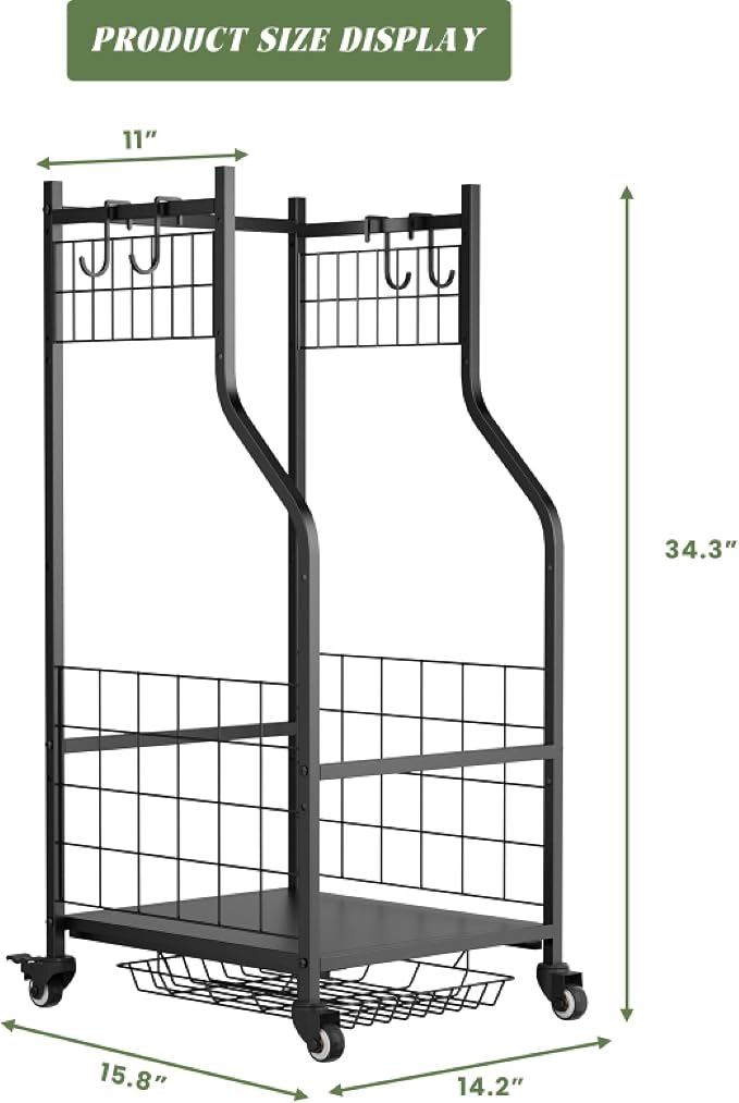 Golf Organizer for Garage, 3 Bag Golf Bag Holder Stand - Image 5