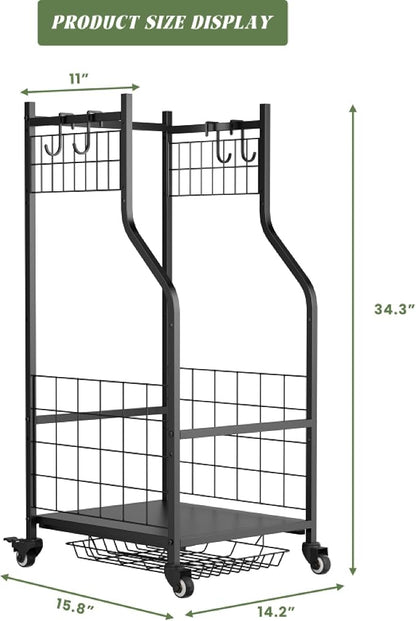 Golf Organizer for Garage, 3 Bag Golf Bag Holder Stand - Image 5