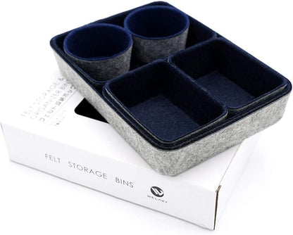 Welaxy Desk Drawer organizer felt trays desktop storage bins dividers - Image 3