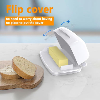 Butter Dishes with Lid for Countertop Refrigerator, Plastic Butter Dish Flip - Image 4