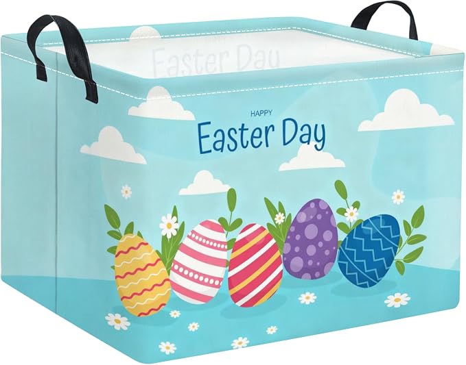 Rectangular Easter Basket for Home Kitchen Baby Girls Basket Cute Storage Bin by TIBAOLOVER