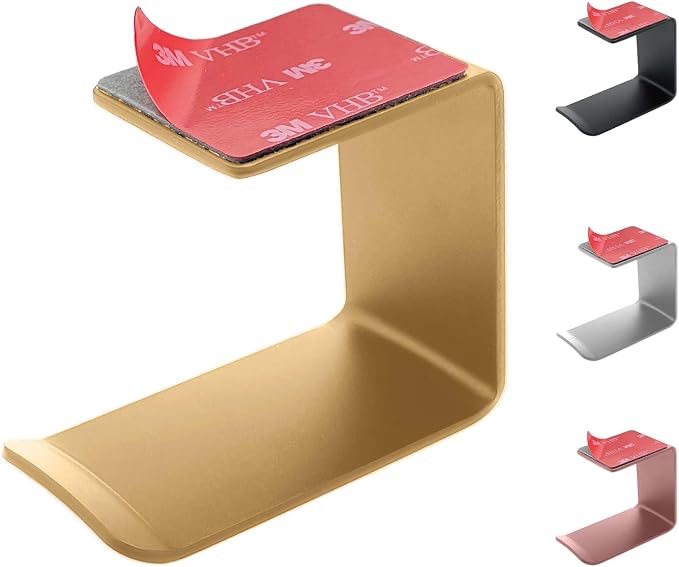 Aluminum Under-Desk Headphone Hook, by MtJun