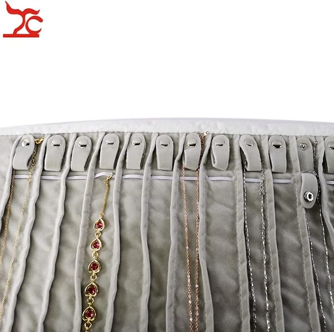 Portable Jewelry Roll Untangled Secure Necklace Travel Storage Bag Displays - Image 5
