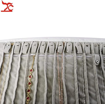 Portable Jewelry Roll Untangled Secure Necklace Travel Storage Bag Displays - Image 5