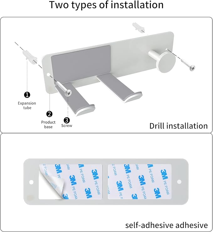 FLE Hair Dryer Holder Wall Mounted, Stainless Steel Self Adhesive Blow Dryer - Image 5