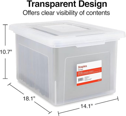 STAPLES Plastic File Box with Snap Lid, Letter/Legal Size, 2/Pack | Stackable - Image 6