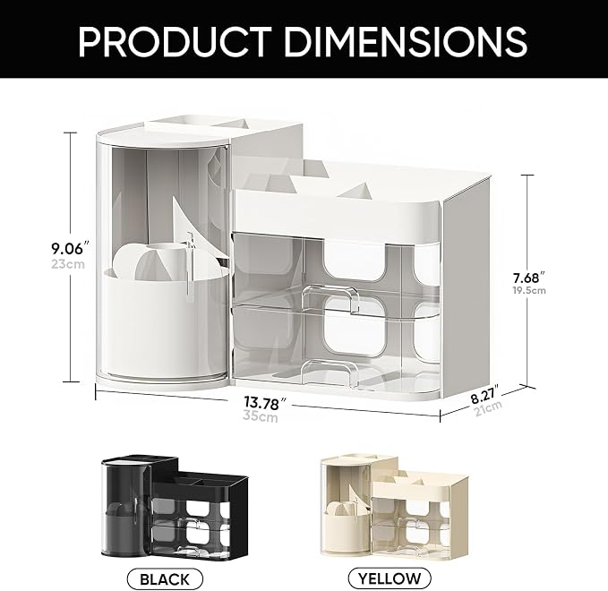 Makeup Organizer, Rotating Cosmetic Storage Organizer - Image 3