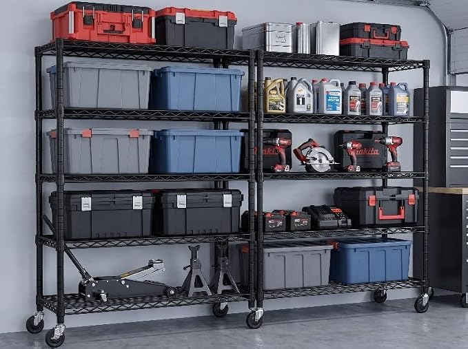 PrimeZone 74''H Wire Shelving 1250lbs 5 Tier Storage Shelves - Image 8
