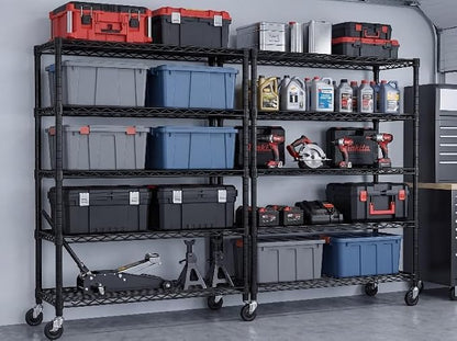 PrimeZone 74''H Wire Shelving 1250lbs 5 Tier Storage Shelves - Image 8