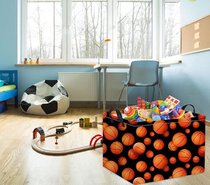 Rectangular Basketball Kids Gift Bin Organizer Shelf Book Room Decor - Image 5