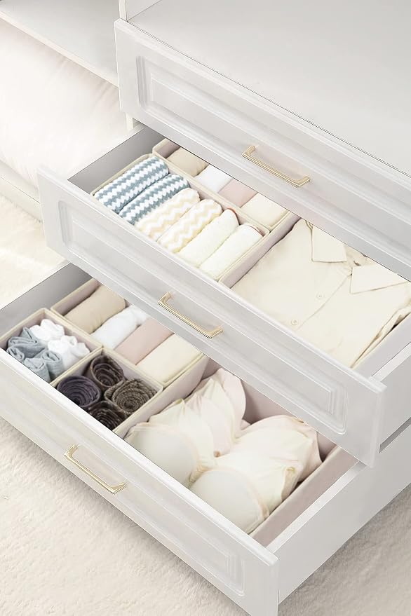 Fordonral 12 Pack Drawer Organizer Clothes, Foldable Fabric Dresser Organizer - Image 6