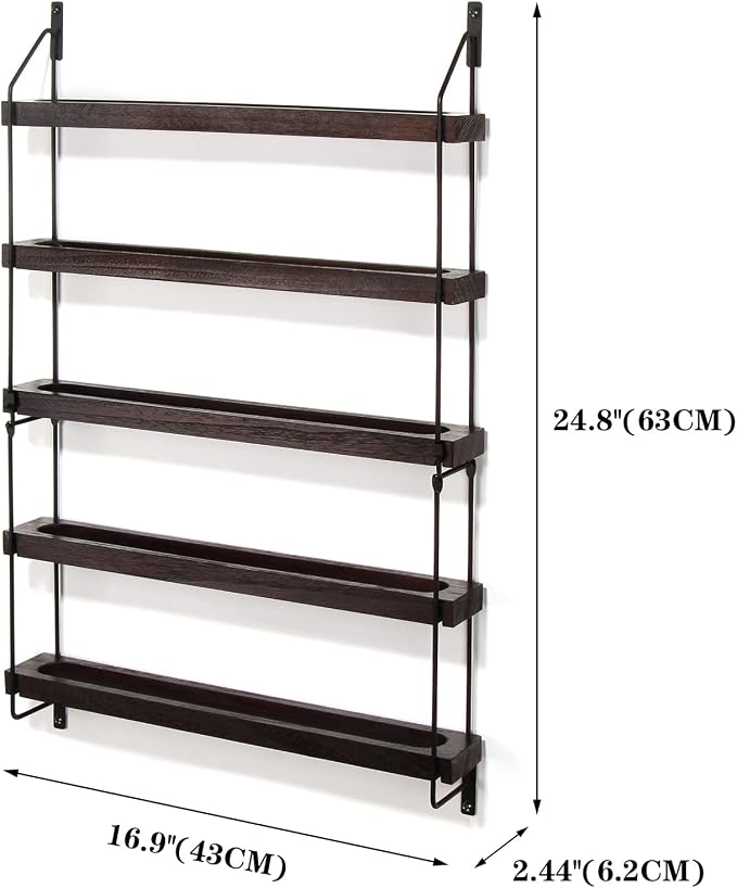 THYGIFTREE Essential Oil Storage Shelf Wall Mounted 16.9" Wooden Essential Oil - Image 6