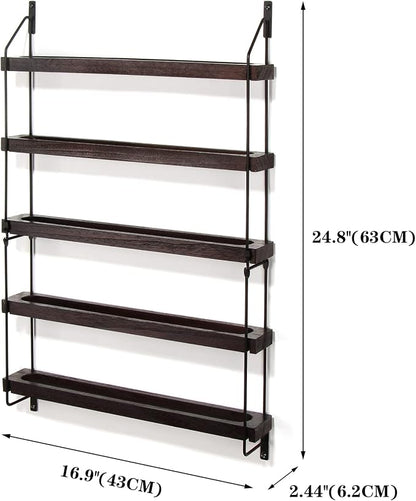THYGIFTREE Essential Oil Storage Shelf Wall Mounted 16.9" Wooden Essential Oil - Image 6