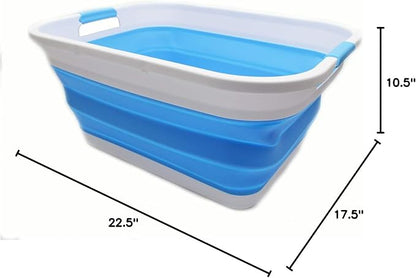SAMMART 41L Collapsible Plastic Laundry Basket-Foldable Pop Up Storage - Image 8