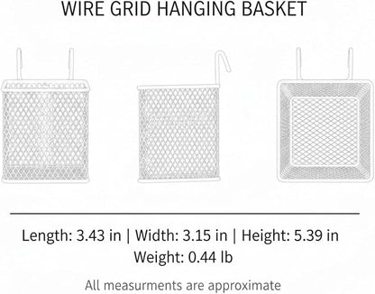 Wire Grid Hanging Basket, Iron Wall Mount Organizer - Image 7