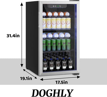 3.2 Cu.ft Beverage Refrigerator Cooler, 126 Can Mini Fridge - Image 3