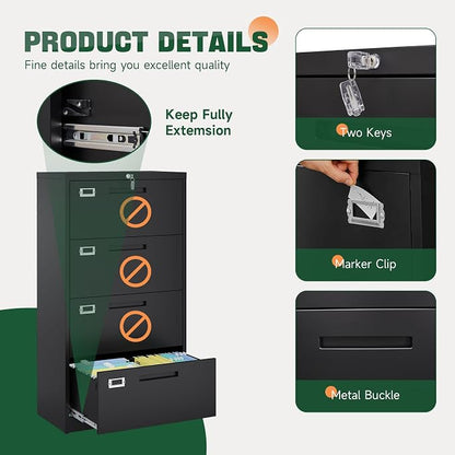 Letaya 4 Drawer File Cabinets - Image 6