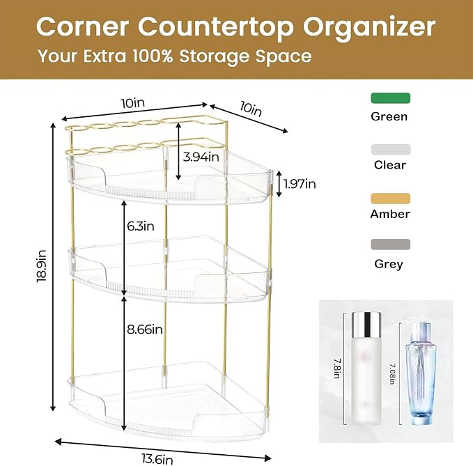 FELIZHOUSE 3-Tier Makeup Organizer - Image 4