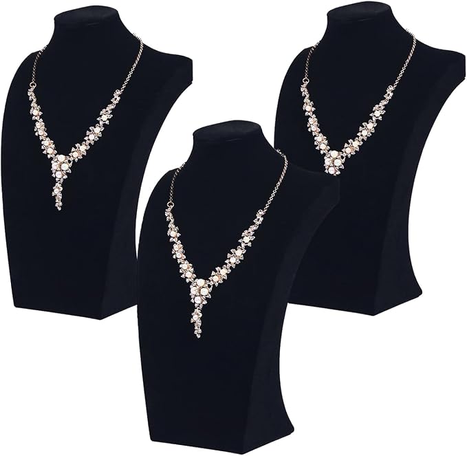 3Pcs Necklace Bust Stand for Selling, Jewelry Necklace Organizer Rack for Shop by FocusOnJewelryDisplay