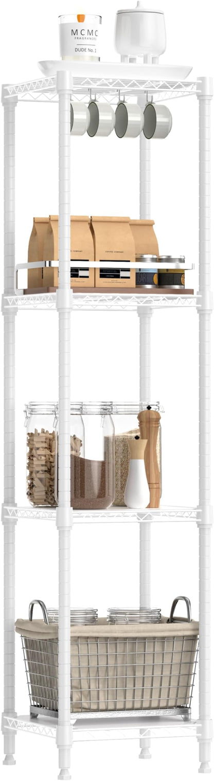 IZEUK 4 Tier Steel Storage Shelves, Adjustable Wire Shelving Unit by IZEUK