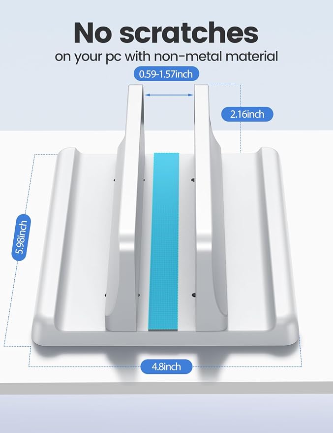 Vaydeer Vertical Laptop Stand Holder Plastic Adjustable Desktop Notebook Dock - Image 4