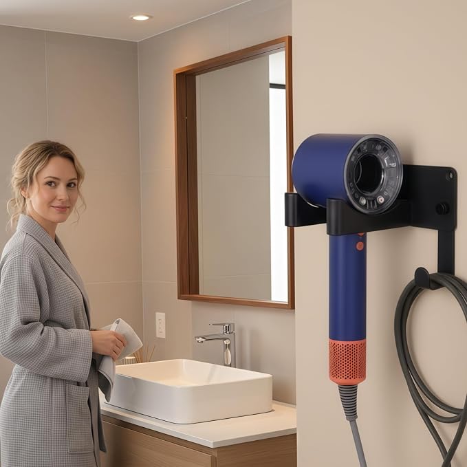 Dyson Hair Dryer Holder Wall Mounted, Hair Tool Organizer Self Adhesive - Image 7