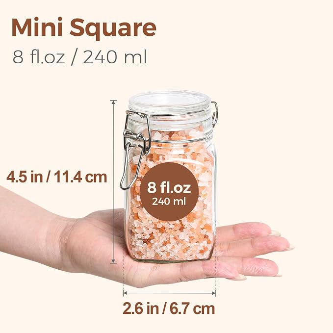 ComSaf Set of 6 Square Glass Jars - Image 2