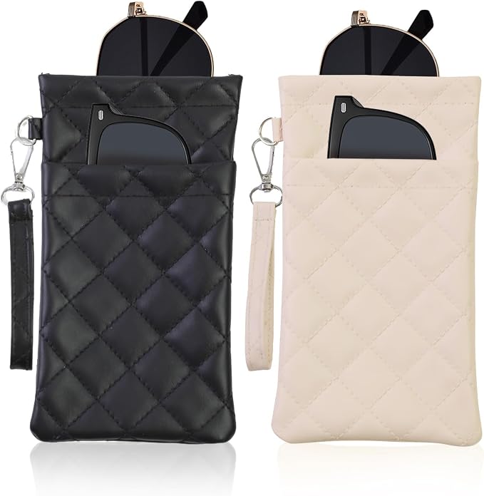 Double Eyeglass Case Soft Dual Glasses Case by FLYINGMAGE