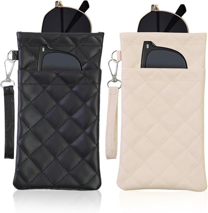 Double Eyeglass Case Soft Dual Glasses Case by FLYINGMAGE