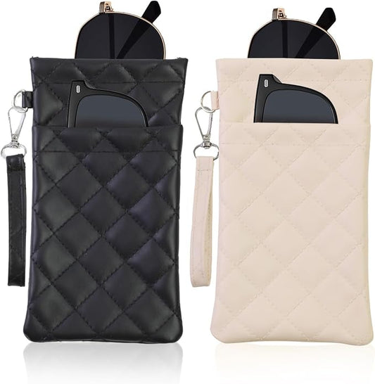 Double Eyeglass Case Soft Dual Glasses Case by FLYINGMAGE