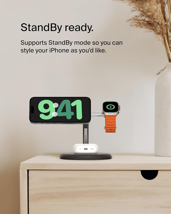 Belkin MagSafe-Compatible 3-in-1 Wireless Charger Stand 15W - Image 8