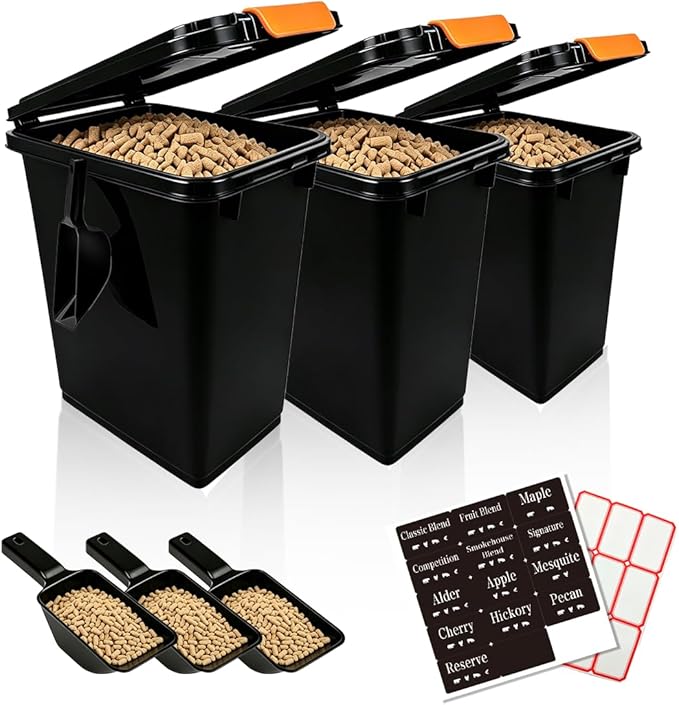 3 pcs 20L Pellet Storage Bin Set, Pellet Bucket is Suitable by Unknown