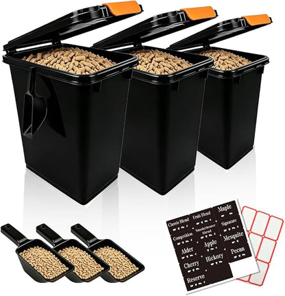 3 pcs 20L Pellet Storage Bin Set, Pellet Bucket is Suitable by Unknown