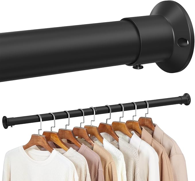 Closet Rod, 18 to 80 Inches Matte Black Closet Rods by TOPROD