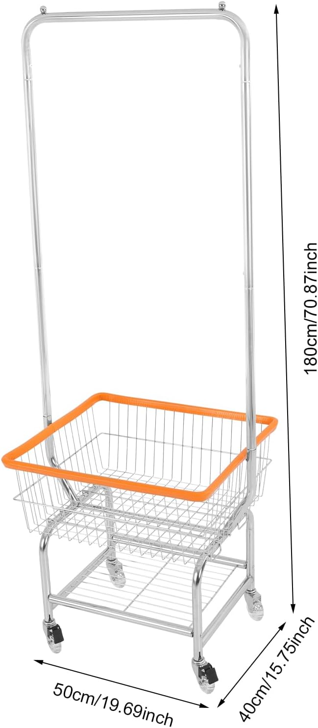 Steel Wire Laundry Cart, Laundry Basket - Image 4