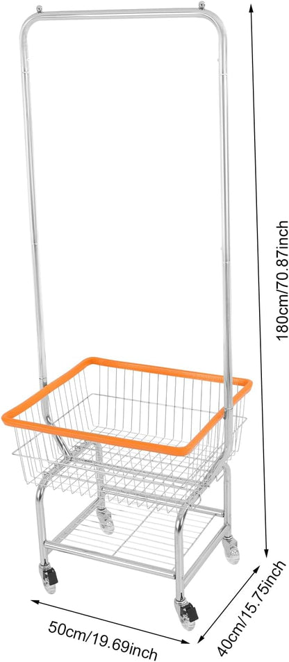 Steel Wire Laundry Cart, Laundry Basket - Image 4