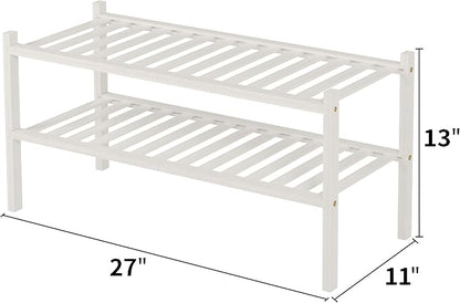 ROMGUAR CRAFT 2 Tier Bamboo Shoe Rack - Image 3